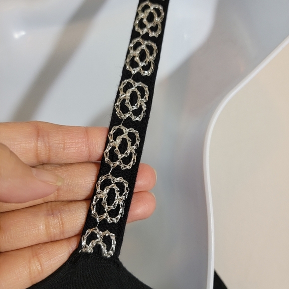 I.N.C. International Black Floral Embroidered Maxi Dress Sz S Y2K Fairy Grunge - Picture 7 of 10